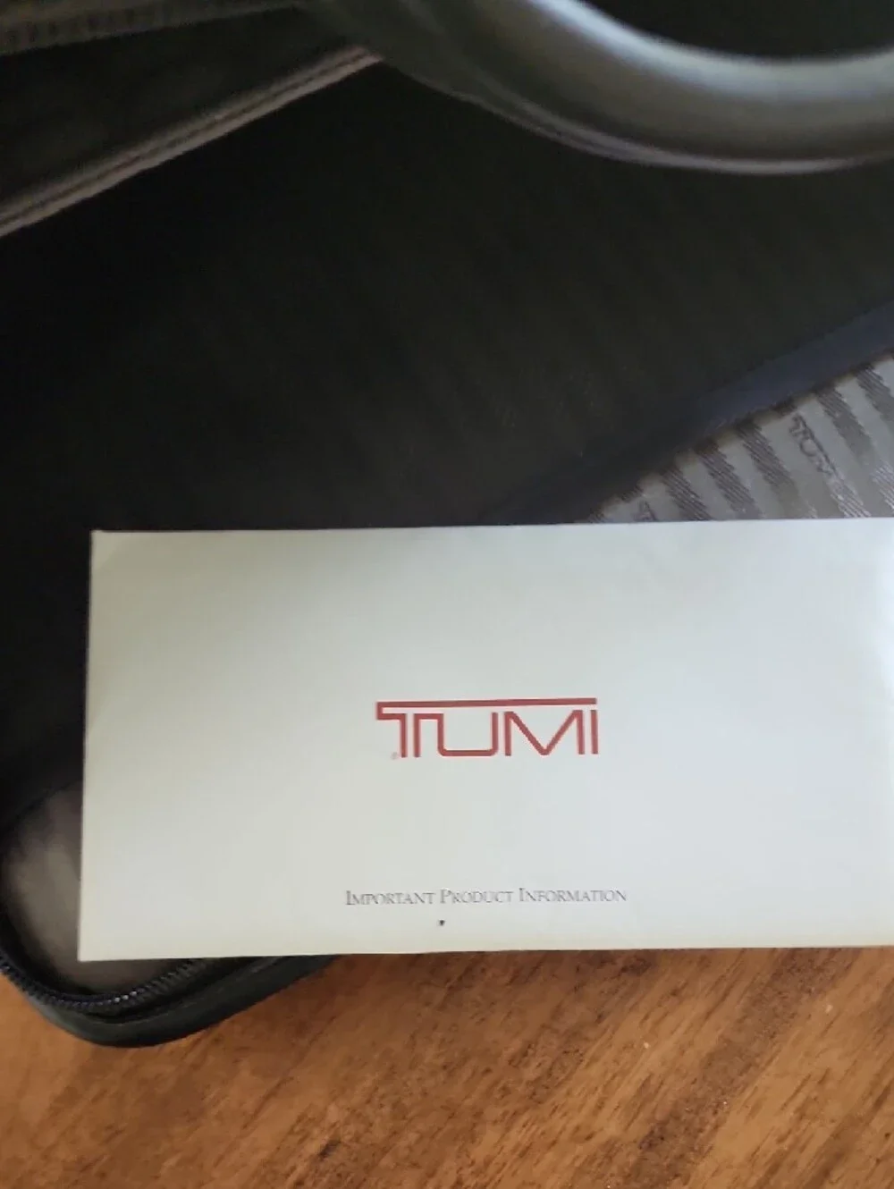 Tumi Black Leather Two-Compartment Briefcase with ID Tag
